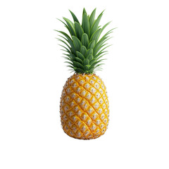Fresh pineapple displayed on an elegant plate against a clean transparent background for vibrant appeal, pineapple in a plate isolated on transparent background