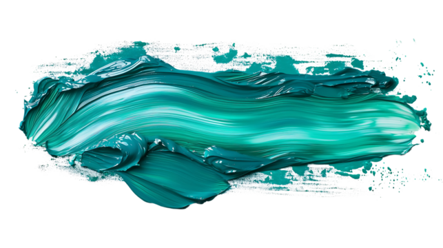 Png Abstract Teal Paint Swirl, Artistic Brushstrokes, Textured Background isolated on transparent background