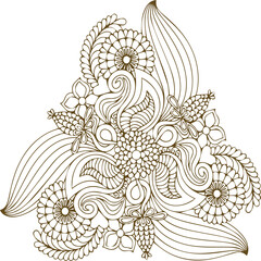 Beautiful flower art and mandala vector design