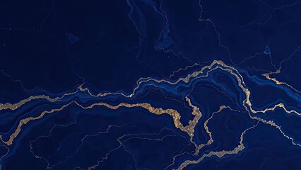 Dark blue marble background with swirls of silver and gold, marble, darkblue