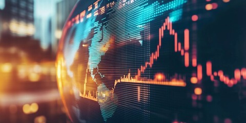 Digital Financial Data Visualization with Global Economic Trends and Market Insights