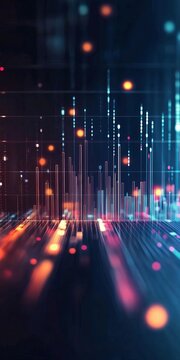 Futuristic Digital Visualization of Technological Data in Motion with Abstract Lights