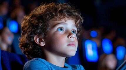 Boy Watching Screen  Airplane  Travel  Child  Technology  Entertainment