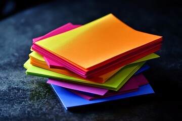 Vibrant Colorful Paper Notes Stack