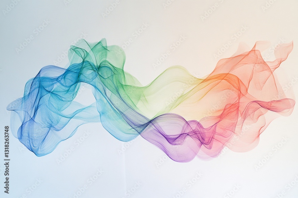 Poster this vibrant abstract image showcases flowing wave patterns in a spectrum of colors, creating an eng