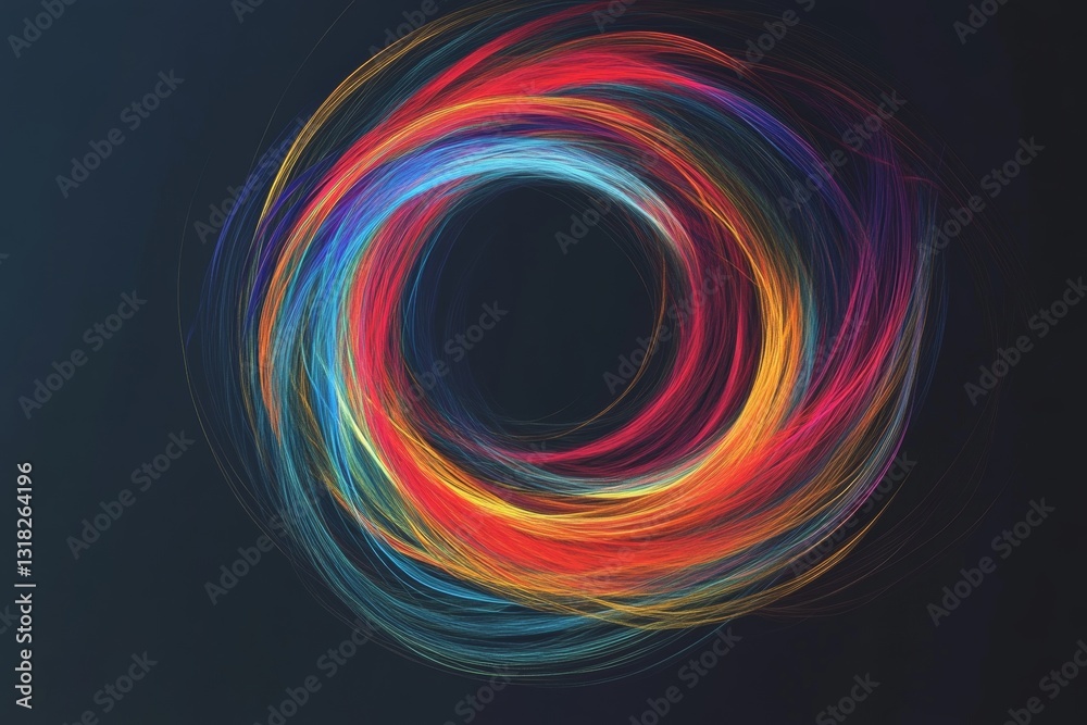Poster this stunning abstract image features swirling colorful light trails creating dynamic circular patte