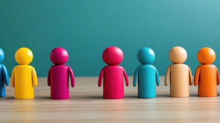 A meeting concept with generic figures in a circle discussing multiple topics, providing ample copy space image