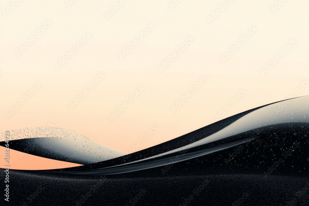 Poster this abstract artwork features gentle waves with a soft color gradient, creating a serene and tranqu