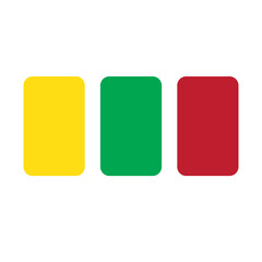 Tri-Color Design Yellow, Green, and Red