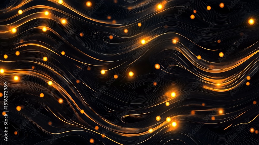 Wall mural vivid swirling glowing abstract lines with vibrant luminous patterns