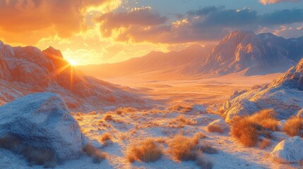 Lunar light on desert rock formations, creating dramatic shadows