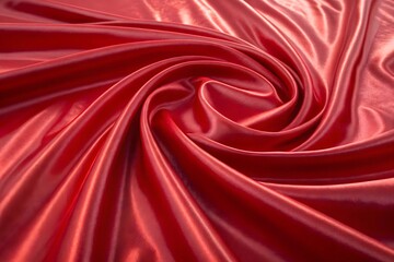 Obraz premium Luxurious Red Satin Fabric with Elegant Swirl Design