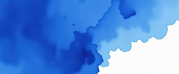 Obraz premium Deep indigo watercolor wash, textured paper grain visible, watercolor, hand painted