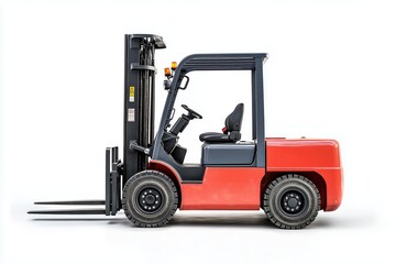 Forklift equipment positioned against a plain white background