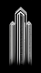 Obraz premium Tall building with three floors and a white facade. The building is very tall and has a very modern look