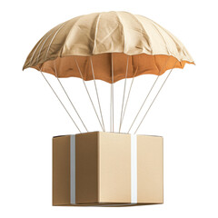 PNG Package Box Delivered by Parachute against transparent background