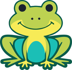 Minimalist frog icon logo design template with simple and modern style  
