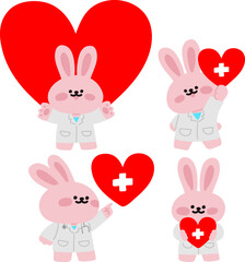 세계보건의날 동물 캐릭터 의사선생님