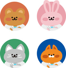 세계보건의날 동물 캐릭터 의사선생님