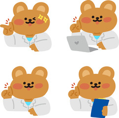 세계보건의날 동물 캐릭터 의사선생님