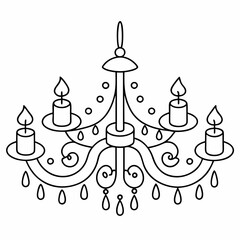 vector illustration of an abstract background with ornament. Modern Chandelier Illustration 
