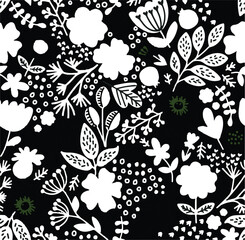 Floral seamless pattern with blossom flowers