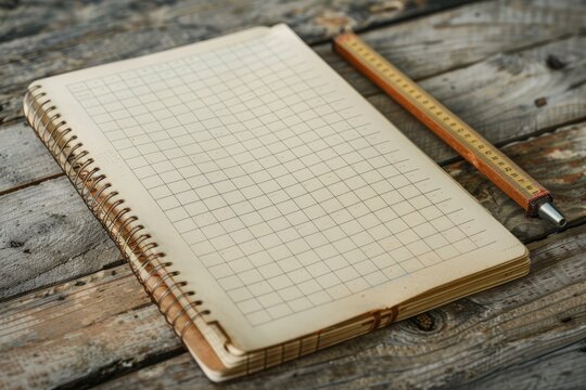 Ultra Quality Image of a Notebook with a Ruler on it That Says Graph on it