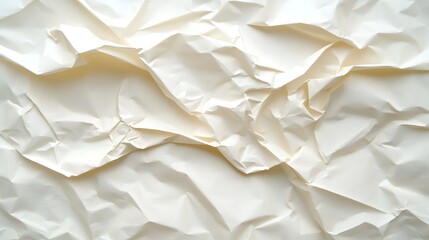 Obraz premium Crumpled White Paper Texture Background for Creative Projects