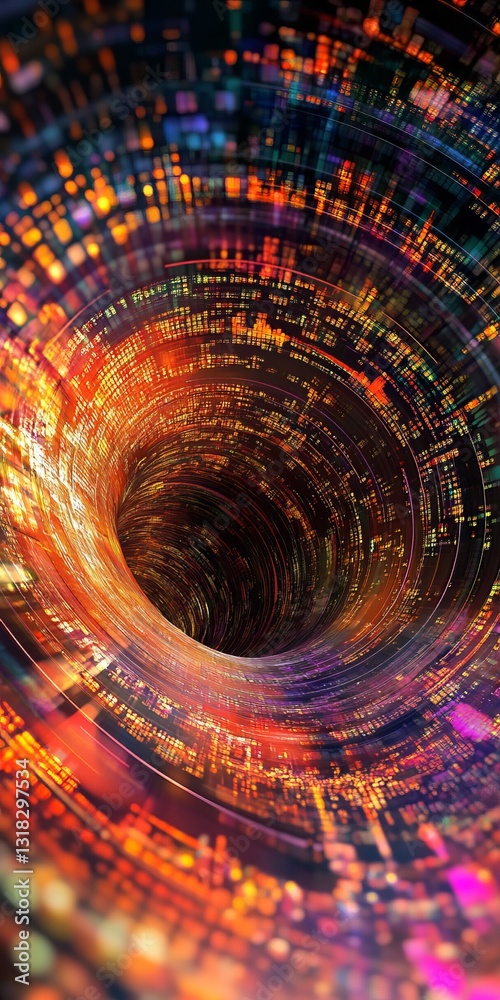 Poster this stunning abstract image showcases vibrant swirling colors and glowing patterns, creating a dyna