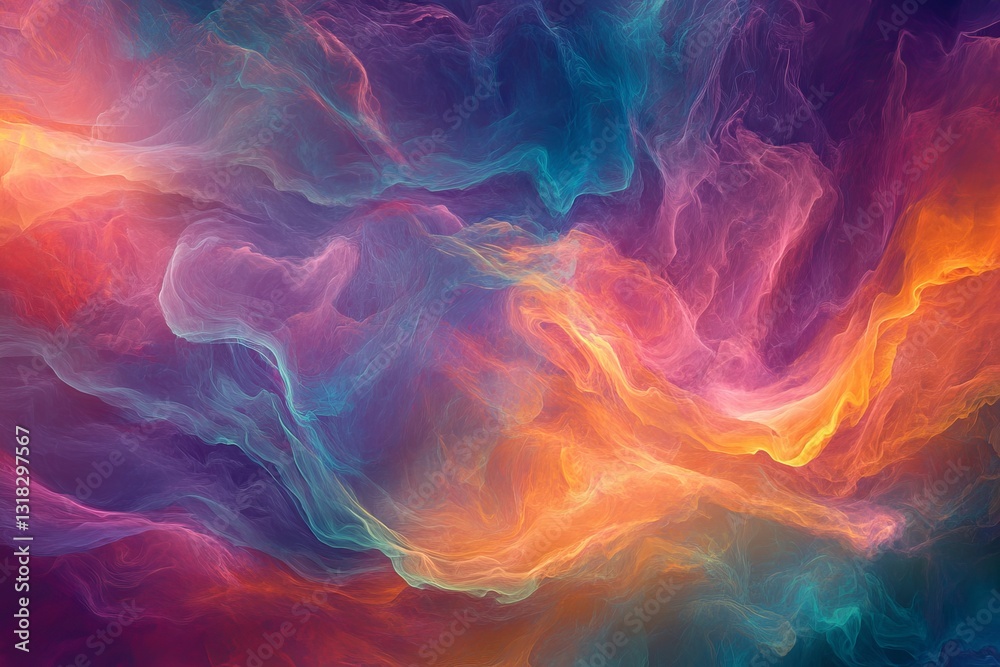 Poster this colorful abstract background features ethereal fluid shapes and dynamic patterns. perfect for d