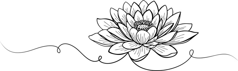 lotus lineart vector. illustration vesak day design element eps10