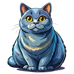 Image of a British Shorthair cat showcasing its dense, blue-gray coat; close-up, showing fur texture.