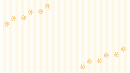 犬猫の肉球のフレーム、足跡の模様の背景素材 © GRACE