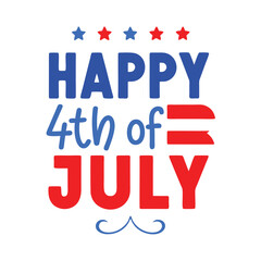 4th of July Typography Vector Art and 4th of July Festive Text Design