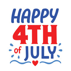Fototapeta premium 4th of July Typography Vector Art and 4th of July Festive Text Design