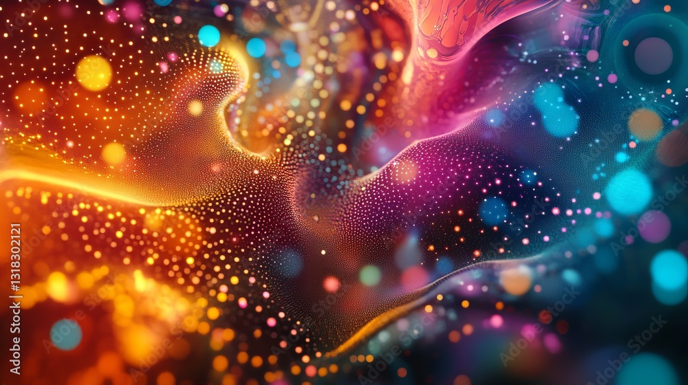 Sticker vibrant colorful abstract background with light bokeh effects