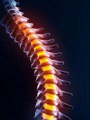 Human Spine Anatomy Detailed Structure Bone System with Inflammation Medical Condition Health Wellness Illustration