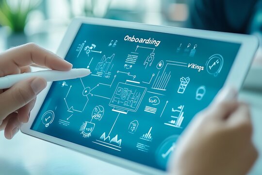 businessman using digital tablet