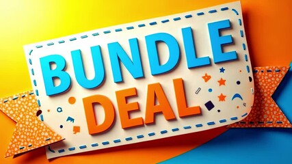 Colorful bundle deal promotion, vibrant background, online sale