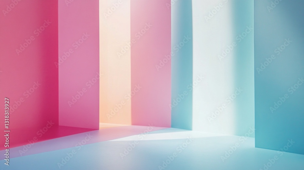 Poster soft pastel colors blend seamlessly, creating a tranquil ambiance where gentle light filters through