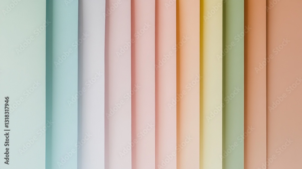 Poster layers of soft pastel hues blend together, creating a warm and inviting environment perfect for arti