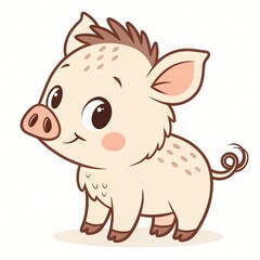 Fototapeta premium Adorable Cartoon Baby Piglet Illustration Cute Farm Animal Character Design Sweet Piglet
