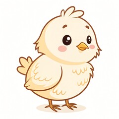 Adorable Cartoon Baby Chick Illustration Cute Yellow Chicklet Farm Animal Character Design