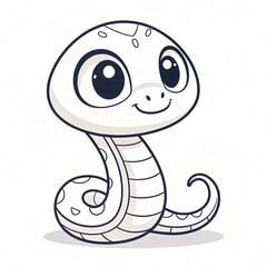 Fototapeta premium Adorable Cartoon Baby Snake Illustration Cute Reptile Character Design Childrens Book Print