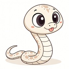 Fototapeta premium Adorable Cartoon Baby Snake Illustration Cute Reptile Character Design Big Eyes
