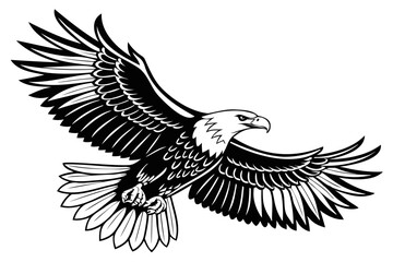 High-Quality Black Eagle Vector Art – Perfect on Transparent Background