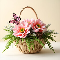 basket with flowers