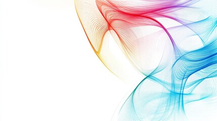 Intricate Vibrant Line Art on White Background