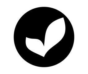 Minimalist floral icon silhouette in a circle, simple and elegant design.