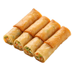 Chinese traditional spring rolls isolated on white background png